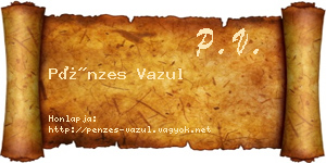 Pénzes Vazul névjegykártya