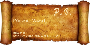 Pénzes Vazul névjegykártya